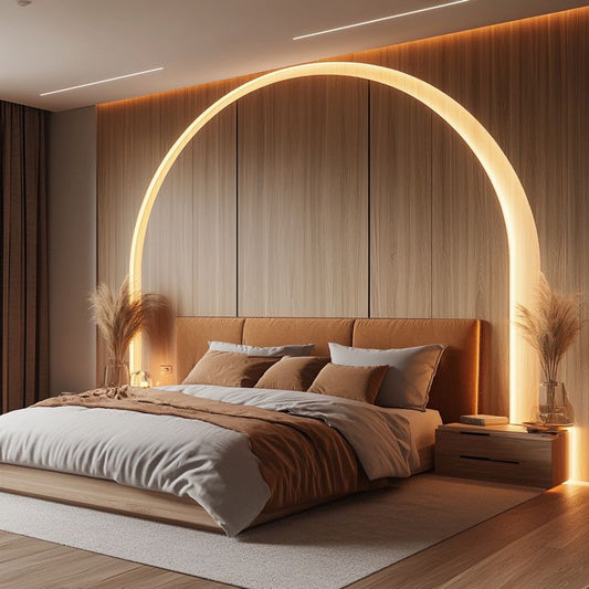 Aurelia Luxe Modern Bed – Arched LED Headboard Design