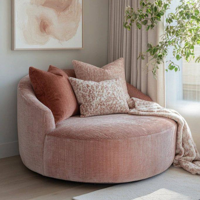 Blush Pink Round Lounge Chair
