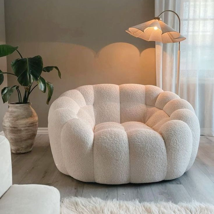 Cloud Bouclé Lounge Chair (Puffy Accent Seat)